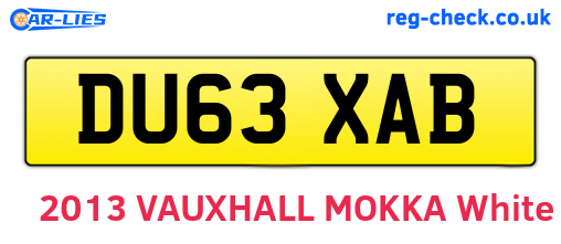 DU63XAB are the vehicle registration plates.