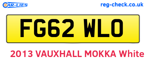 FG62WLO are the vehicle registration plates.