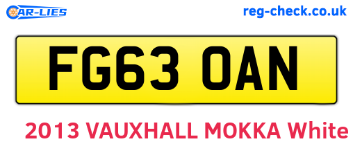 FG63OAN are the vehicle registration plates.
