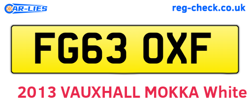FG63OXF are the vehicle registration plates.