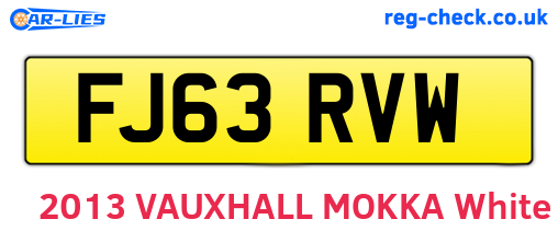 FJ63RVW are the vehicle registration plates.