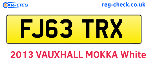 FJ63TRX are the vehicle registration plates.