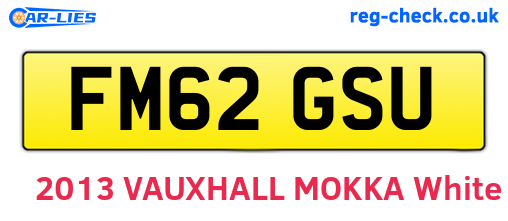 FM62GSU are the vehicle registration plates.