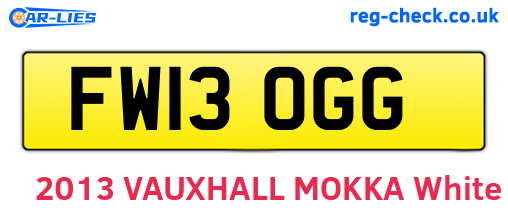 FW13OGG are the vehicle registration plates.