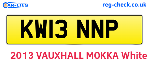 KW13NNP are the vehicle registration plates.