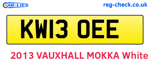 KW13OEE are the vehicle registration plates.