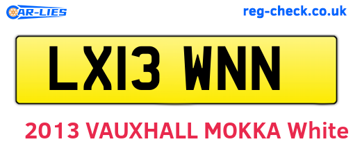 LX13WNN are the vehicle registration plates.