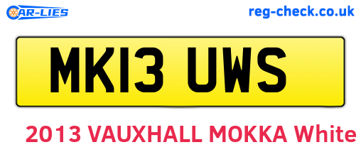 MK13UWS are the vehicle registration plates.