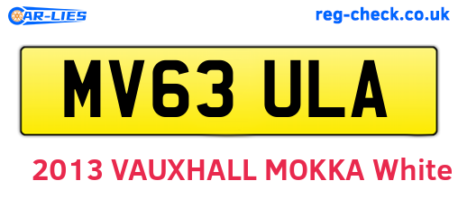 MV63ULA are the vehicle registration plates.