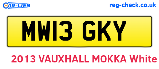 MW13GKY are the vehicle registration plates.
