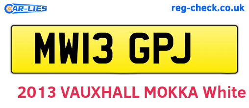 MW13GPJ are the vehicle registration plates.