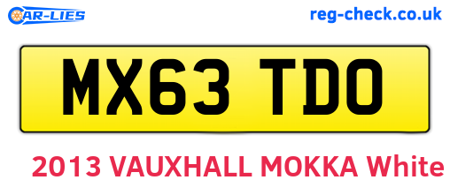 MX63TDO are the vehicle registration plates.