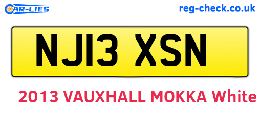 NJ13XSN are the vehicle registration plates.