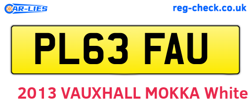 PL63FAU are the vehicle registration plates.