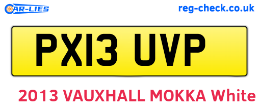 PX13UVP are the vehicle registration plates.