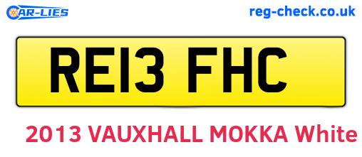 RE13FHC are the vehicle registration plates.