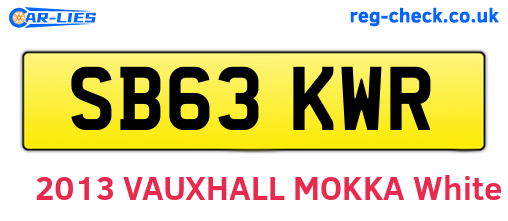 SB63KWR are the vehicle registration plates.