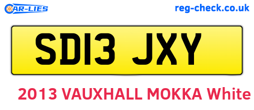 SD13JXY are the vehicle registration plates.