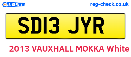 SD13JYR are the vehicle registration plates.
