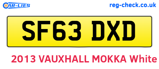 SF63DXD are the vehicle registration plates.