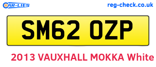 SM62OZP are the vehicle registration plates.