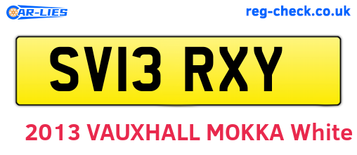 SV13RXY are the vehicle registration plates.
