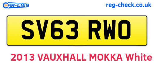SV63RWO are the vehicle registration plates.