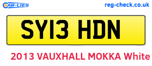 SY13HDN are the vehicle registration plates.