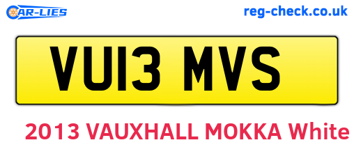 VU13MVS are the vehicle registration plates.