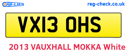 VX13OHS are the vehicle registration plates.
