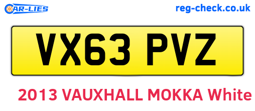 VX63PVZ are the vehicle registration plates.