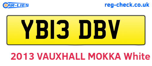 YB13DBV are the vehicle registration plates.