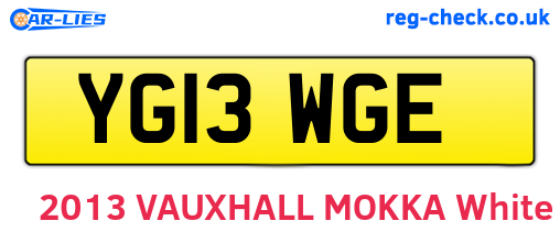 YG13WGE are the vehicle registration plates.