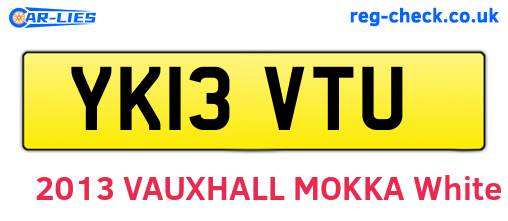 YK13VTU are the vehicle registration plates.