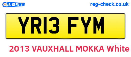 YR13FYM are the vehicle registration plates.