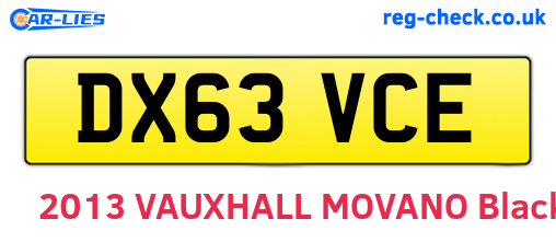 DX63VCE are the vehicle registration plates.