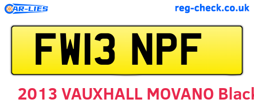 FW13NPF are the vehicle registration plates.