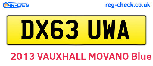 DX63UWA are the vehicle registration plates.