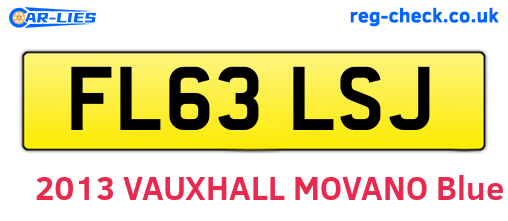FL63LSJ are the vehicle registration plates.