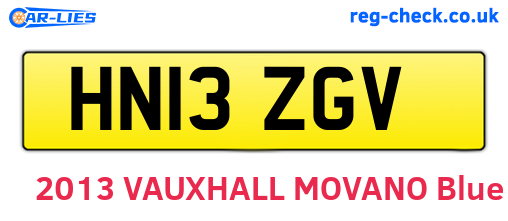 HN13ZGV are the vehicle registration plates.