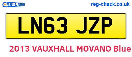 LN63JZP are the vehicle registration plates.
