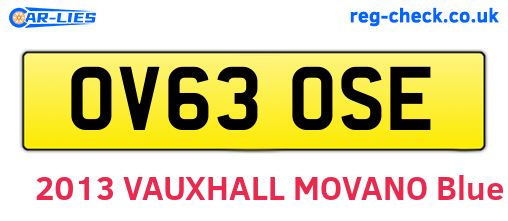 OV63OSE are the vehicle registration plates.