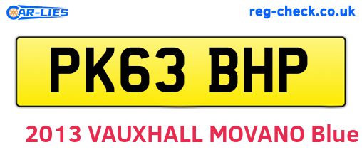 PK63BHP are the vehicle registration plates.