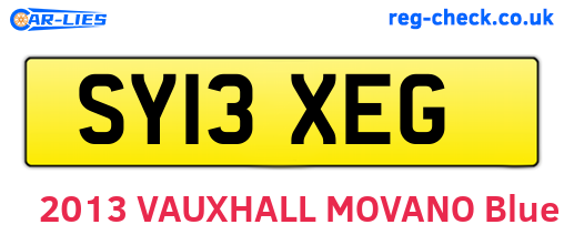 SY13XEG are the vehicle registration plates.