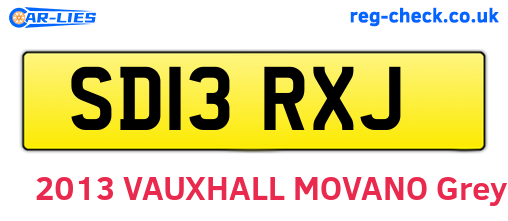 SD13RXJ are the vehicle registration plates.