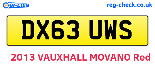 DX63UWS are the vehicle registration plates.