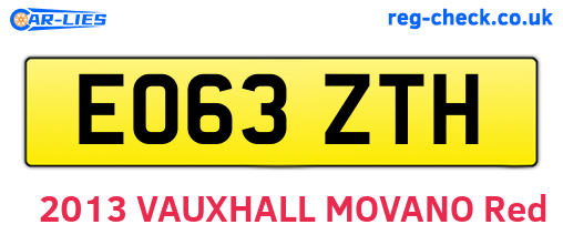 EO63ZTH are the vehicle registration plates.