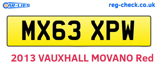 MX63XPW are the vehicle registration plates.