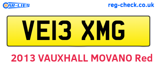 VE13XMG are the vehicle registration plates.
