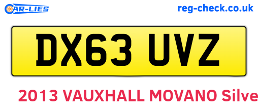DX63UVZ are the vehicle registration plates.